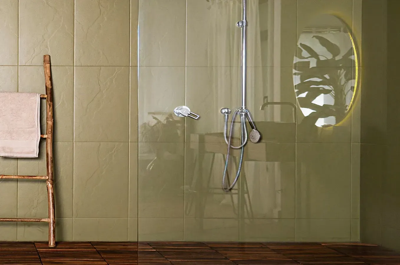 Bathroom tile and fixtures